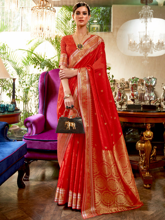 RED KALLAVI SILK