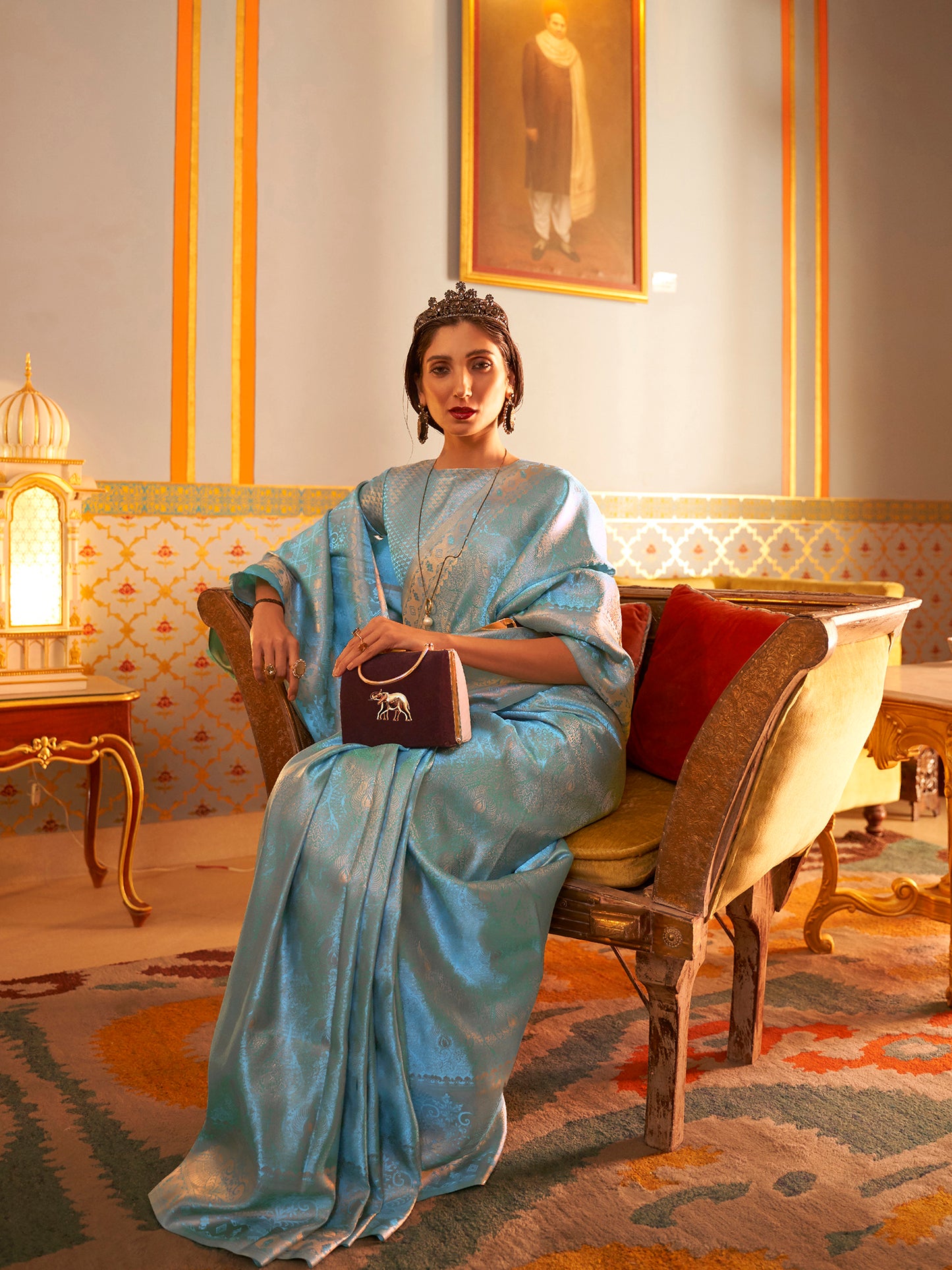 TURQUOISE KANUPAMA SILK SAREE