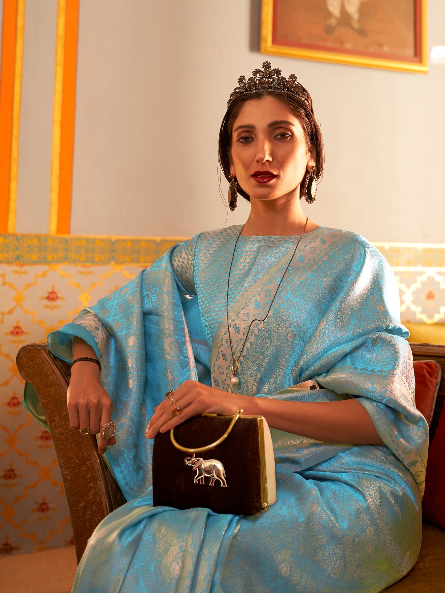TURQUOISE KANUPAMA SILK SAREE