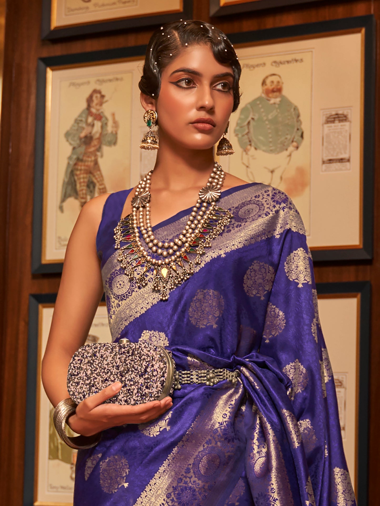 NAVY BLUE KOSMIC SILK