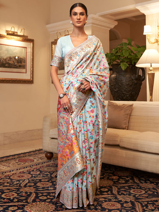LIGHT BLUE KASHIFA SILK