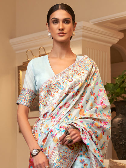 LIGHT BLUE KASHIFA SILK