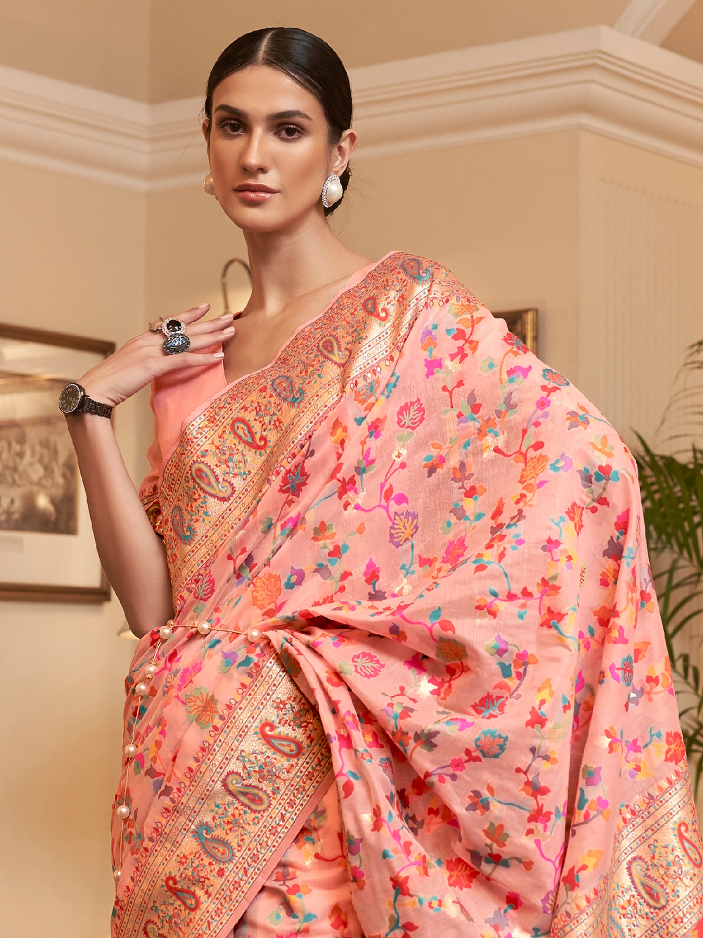 PEACH KASHIFA SILK