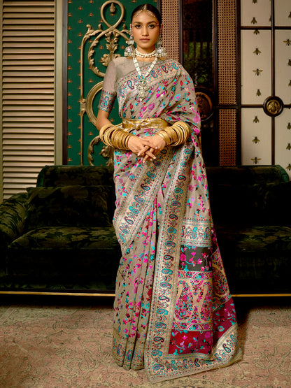 GREY KASHIFA SILK