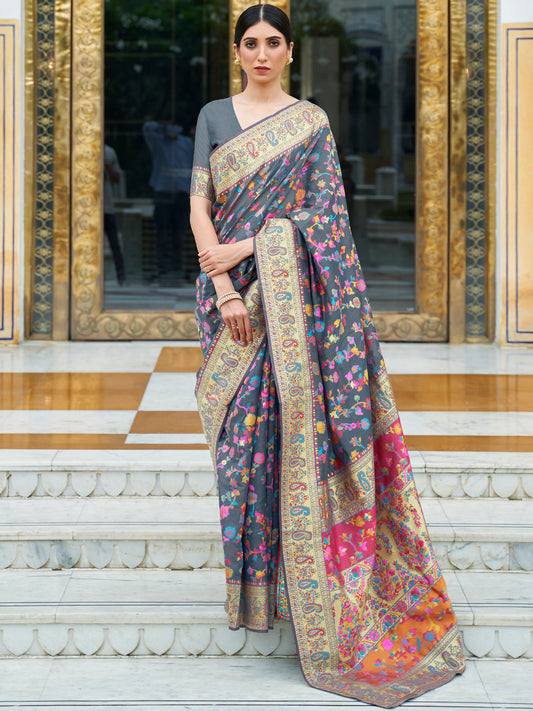 GREY KASHIFA SILK