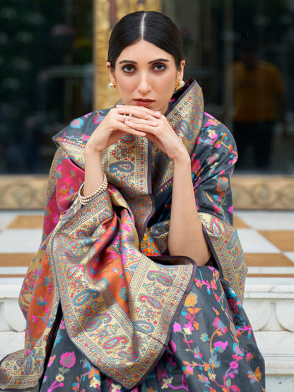 GREY KASHIFA SILK
