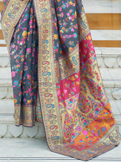 GREY KASHIFA SILK