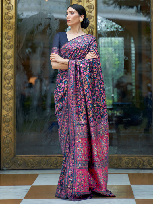 NAVY BLUE KASHIFA SILK