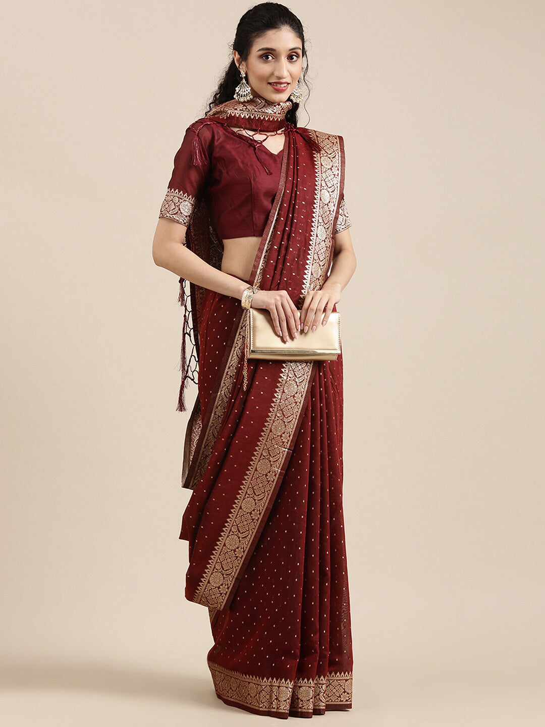 MAROON KSHANAYA SILK SAREE