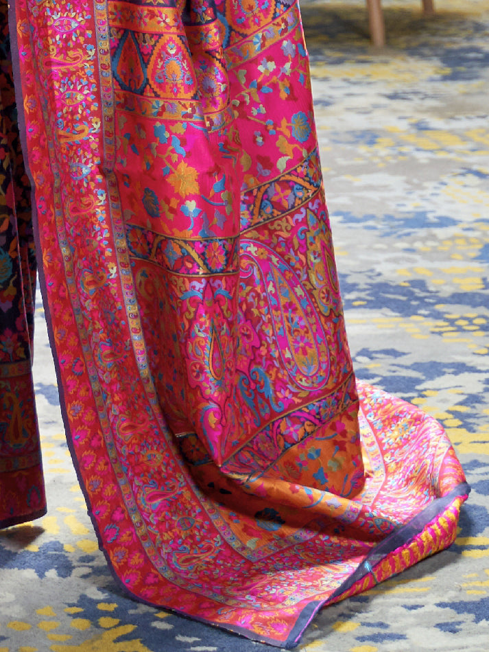 NAVY BLUE KASHMIRA SILK COTTON