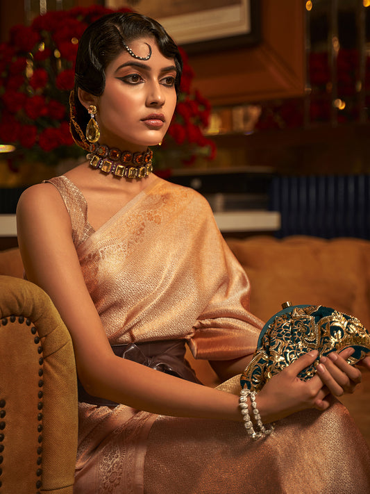 CREAM  KUMBAL SILK SAREE