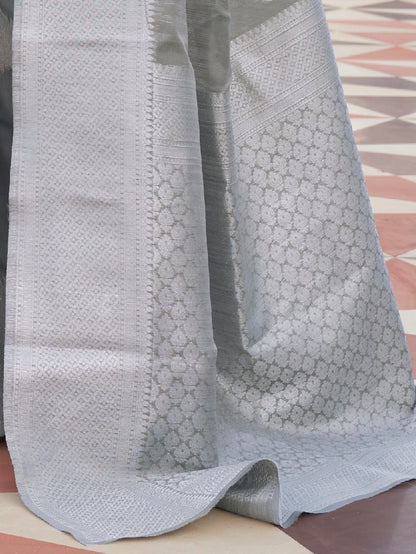 GREY KEVAAH LINEN SAREE