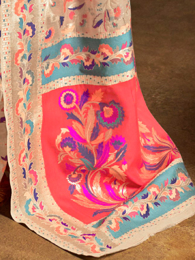 CREAM KHYBER SILK SAREE