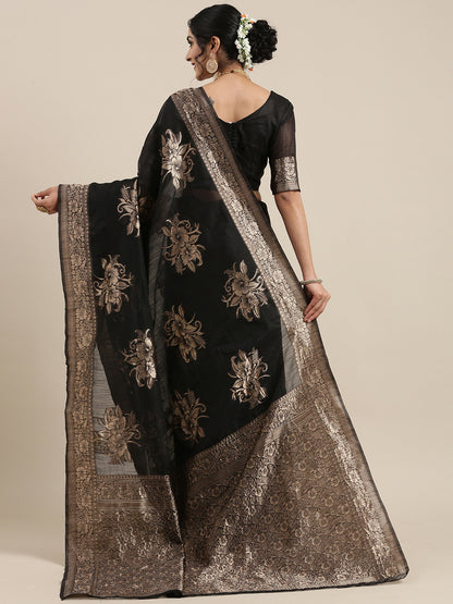 BLACK LINEN JECQUARD VOL.09 SAREE