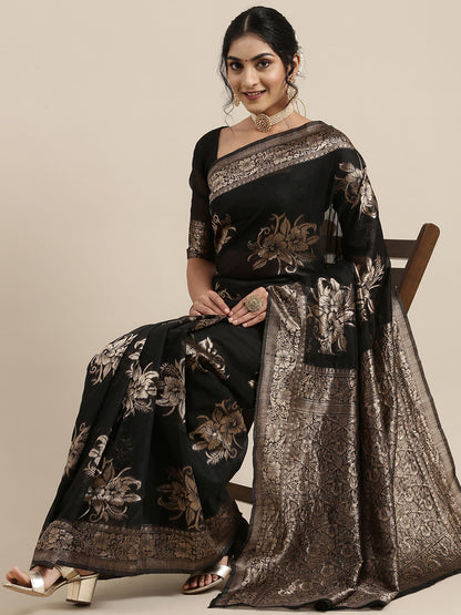 BLACK LINEN JECQUARD VOL.09 SAREE