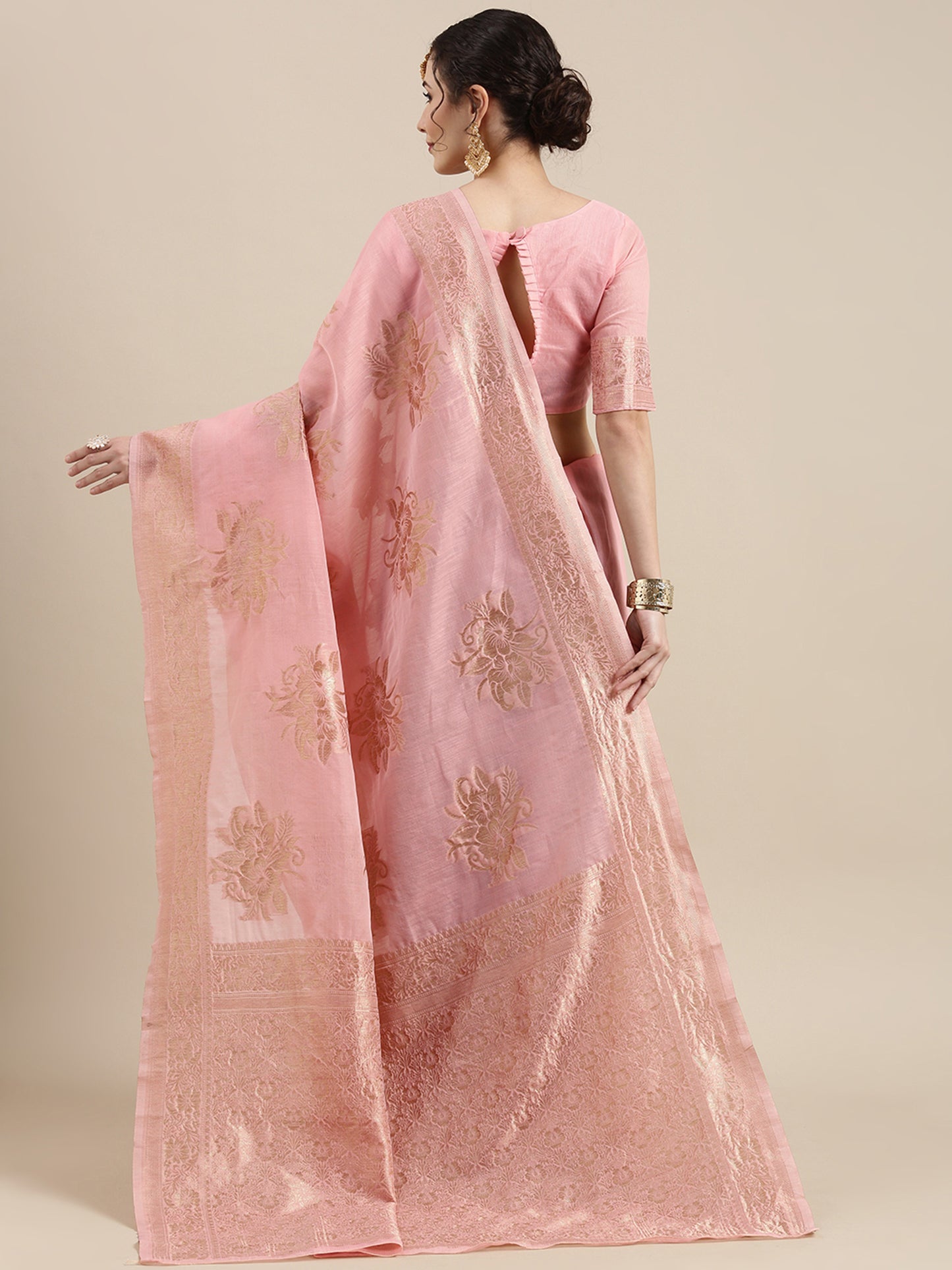 PINK LINEN JECQUARD VOL.09 SAREE