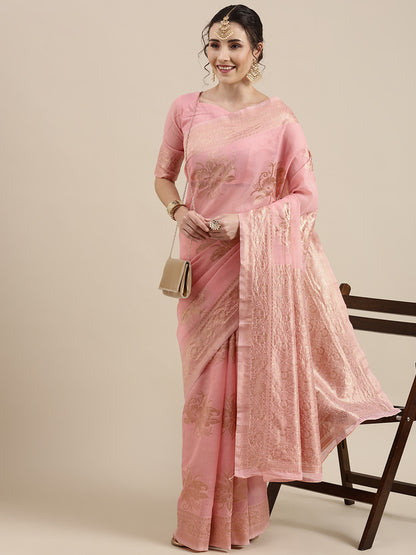 PINK LINEN JECQUARD VOL.09 SAREE