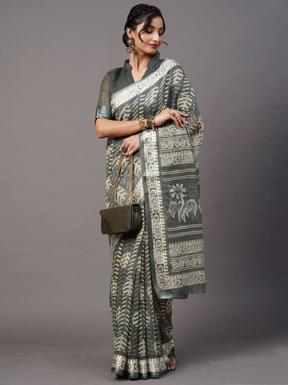 SEA GREEN LINEN SATIN - 157 COTTON