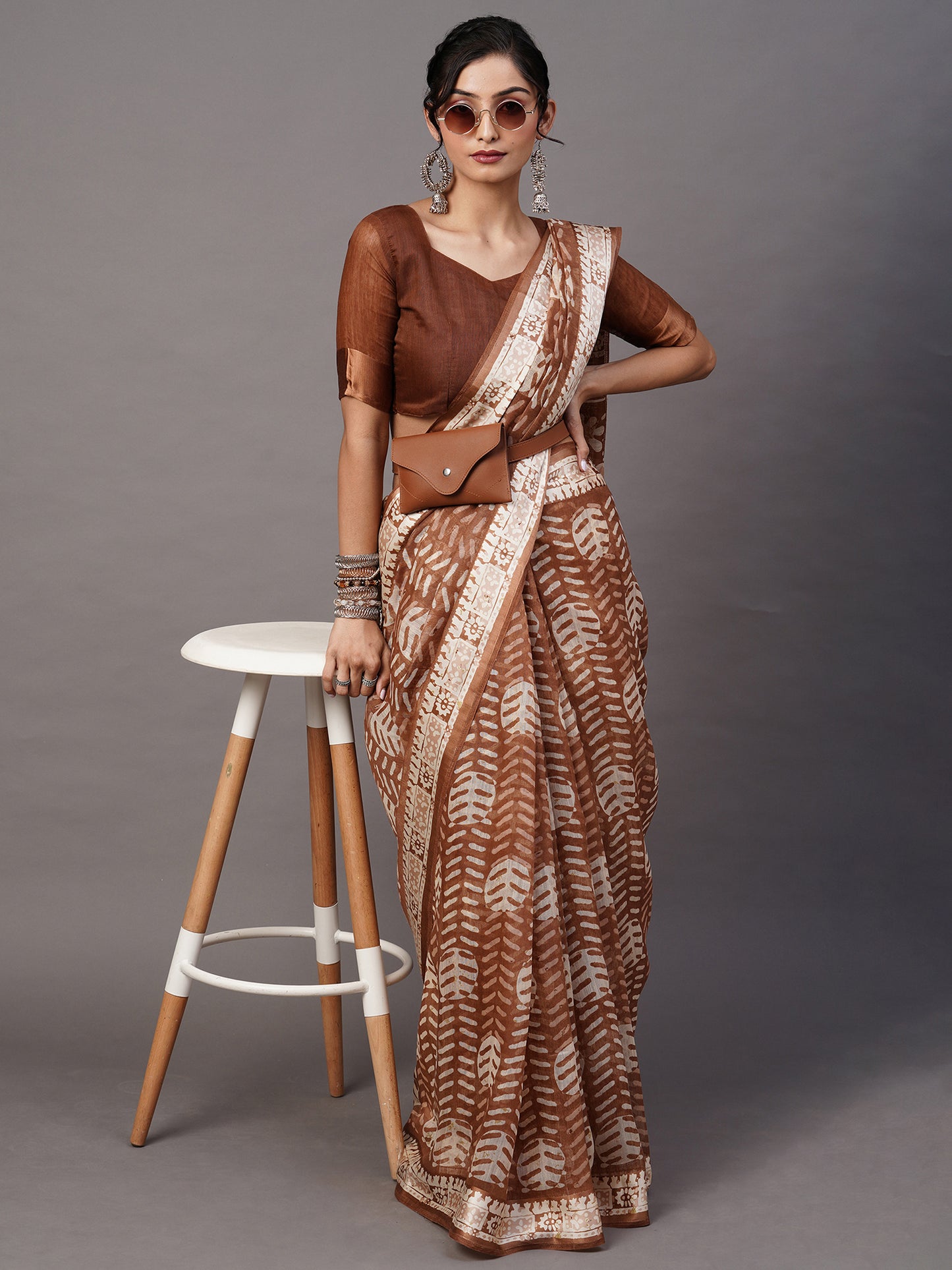 BROWN LINEN SATIN - 157 COTTON