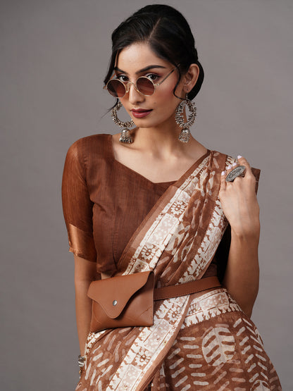 BROWN LINEN SATIN - 157 COTTON