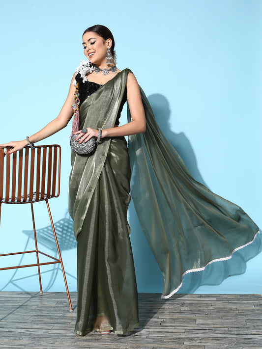OLIVE METALLIC ORGANZA