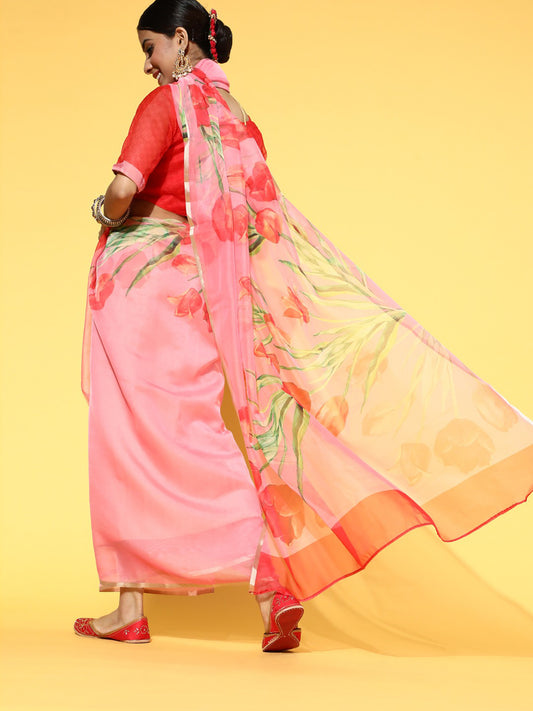 ORANGE NAVYA ORGANZA