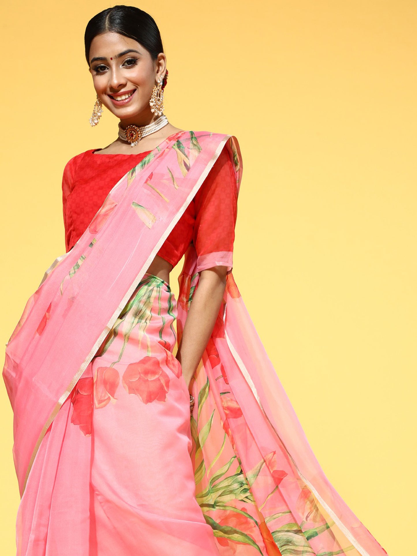 ORANGE NAVYA ORGANZA