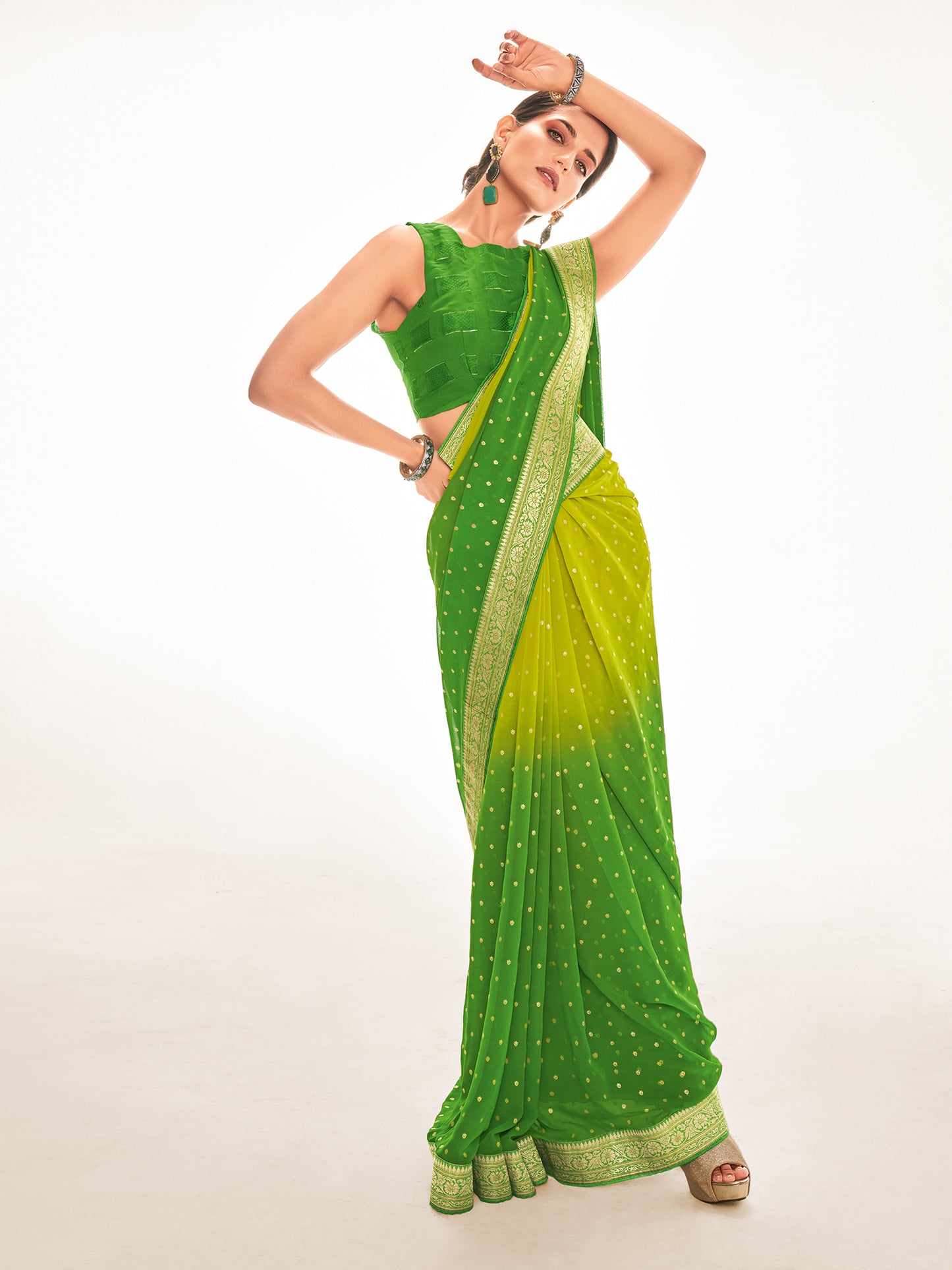 GREEN RIHANA SILK